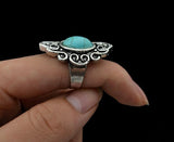 Silver Blue Stone Rings Native American Jewelry