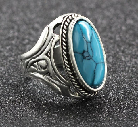 Vintage Antique Natural Stone Native American Ring