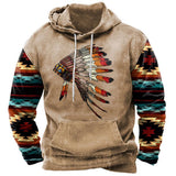 Powwow StoreVintage Indian Print Hoodie Unisex Hooded Sweatshirt Male Brand Casual Pullover Tops