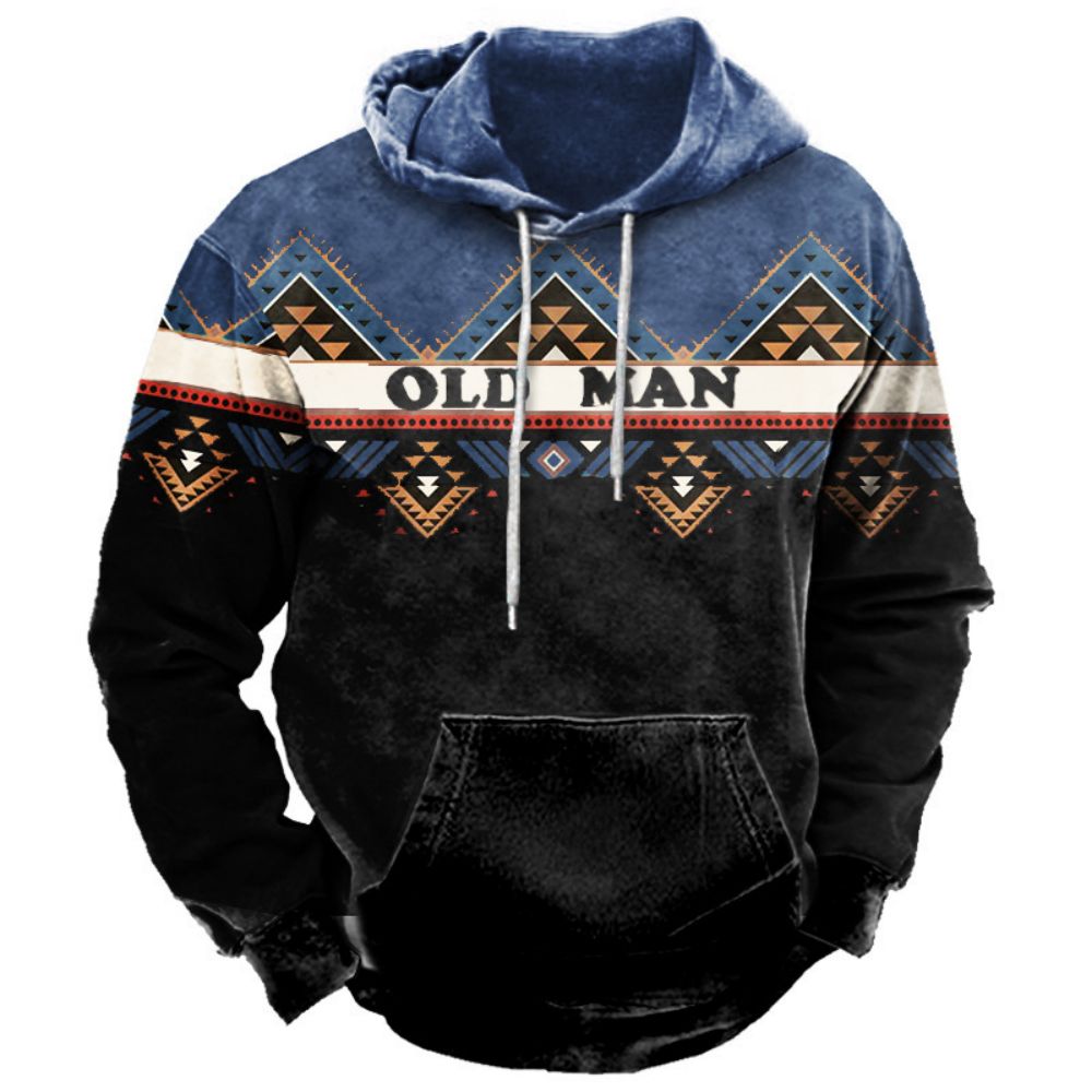 Vintage Indian Style Men's Hoodie Hooded Sweatshirt Unisex Harajuku Pu –  Powwow Store