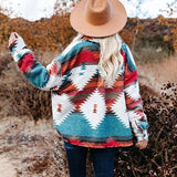 Powwow Storevintage jacket women splicing loose jacket denim print aztec retro ethnic