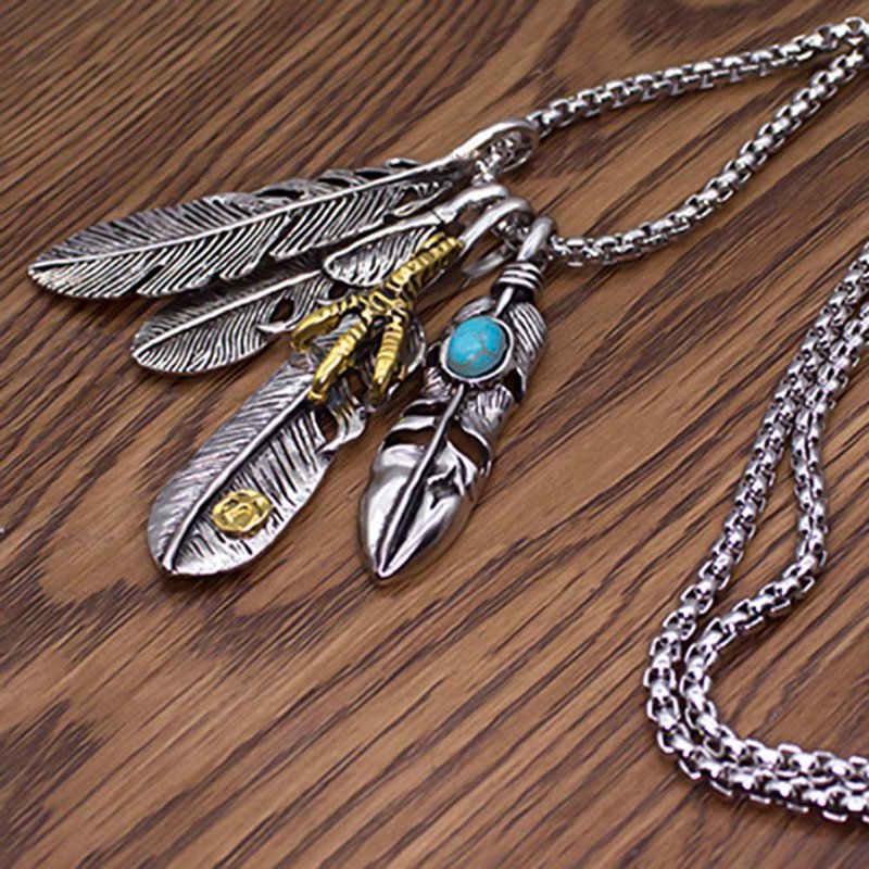 Powwow StoreEagle Claw Feather Pendant Necklace Jewelry
