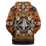 Powwow Storehd00033 brown mandala pattern native 3d hoodie