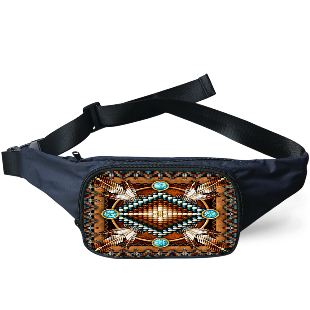 Powwow Store gb nat00023 04 mandala brown native american waist bag