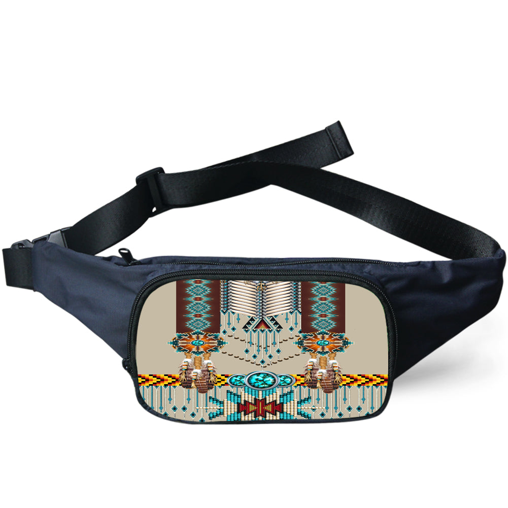GB-NAT00069 Turquoise Blue Pattern Breastplate Native American Waist Bag