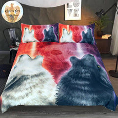 Let The World Hear Howls Of Wolves Native American Bedding Set no link - Powwow Store