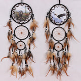 Wolf Pattern Dream Catcher with Feathers Dreamcatcher