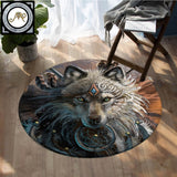 Powwow Store wolf warrior by sunimaart round bedroom carpet wolf area rugs mat animal tapete for living room dreamcatcher alfombra carpet