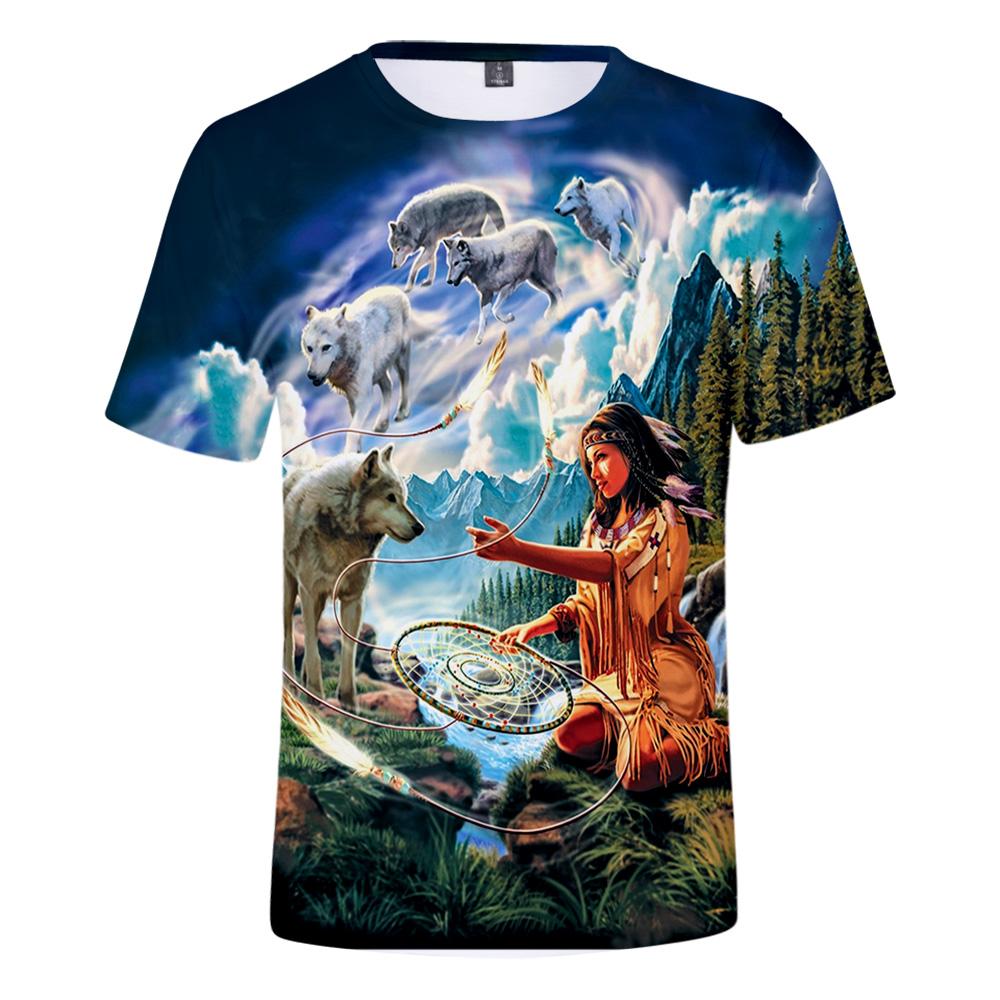 Wolf Dreamcatcher & Native Women  Native American   3D Tshirt - Powwow Store