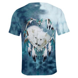 Wolves Heart Dreamcatcher Native American 3D Tshirt - Powwow Store