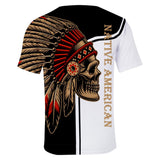 Skull Native American  3D Tshirt - Powwow Store