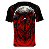 Red Wolf Moon Native American 3D Tshirt