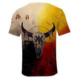 Native American 3D Bison Skull Native American   3D Tshirt - Powwow Store