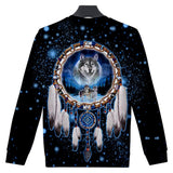 Galaxy Wolf Dream Native American 3D Sweatshirt - Powwow Store