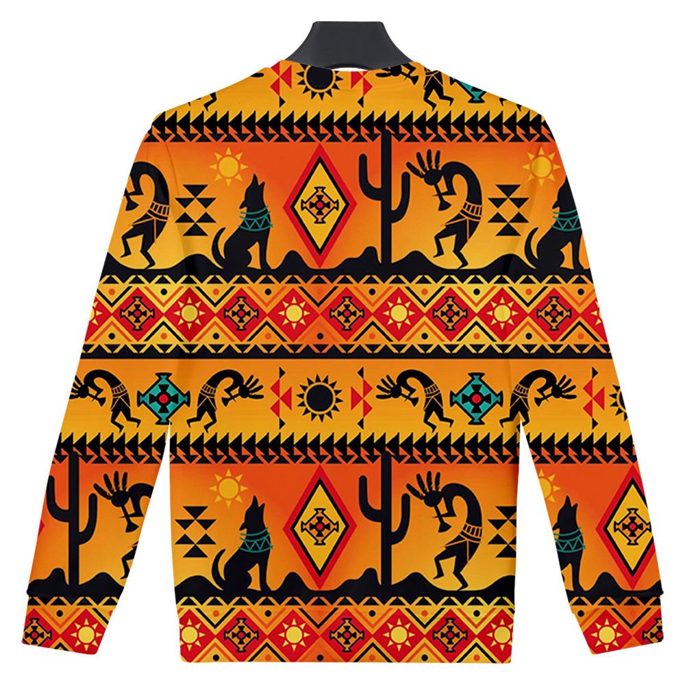 Kokopelli Myth Yellow Native American 3D Sweatshirt - Powwow Store