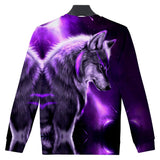 Wolf Purple Native American Art Sweatshirt