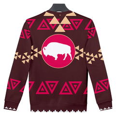 Brown Bison Native American Design 3D Sweatshirt - Powwow Store