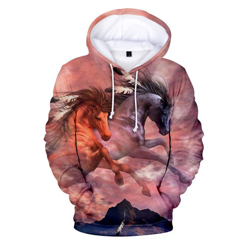 Running Horses Cloudy Native American All Over Hoodie - Powwow Store