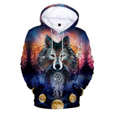 Wolf Tribal Galaxy Native American All Over Hoodie - Powwow Store