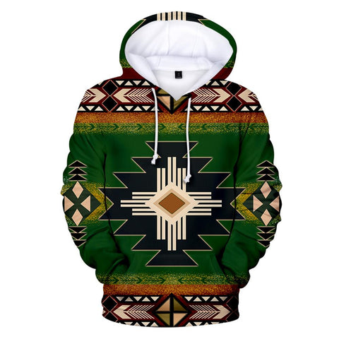 Southwest Green Symbol Native American All Over Hoodie - Powwow Store