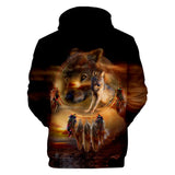 Wolf Dreamcatcher Native American All Over Hoodie no link - Powwow Store