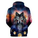 Wolf Tribal Galaxy Native American All Over Hoodie