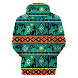 Kokopelli Myth Green Native American All Over Hoodie - Powwow Store