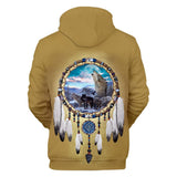 Dreamcatcher Wolf Native American All Over Hoodie - Powwow Store