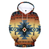 Blue Pearl Pattern Native American All Over Hoodie - Powwow Store