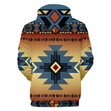 Blue Pearl Pattern Native American All Over Hoodie - Powwow Store