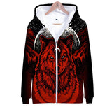 Red Wolf Moon Native American All Over Hoodie - Powwow Store