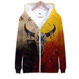 Native American 3D Bison Skull Unique All Over Hoodie - Powwow Store