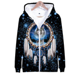 Galaxy Wolf Dreamcatcher Native American All Over Hoodie - Powwow Store
