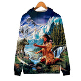 Wolf, Dreamcatcher & Native Women All Over Hoodie - Powwow Store