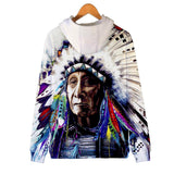 Pullover Chief Native American All Over Hoodie - Powwow Store