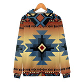 Blue Pearl Pattern Native American All Over Hoodie - Powwow Store