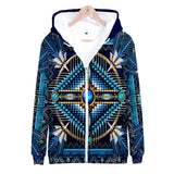 Native American Mandala Pattern Blue All Over Hoodie - Powwow Store