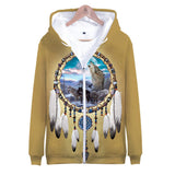 Dreamcatcher Wolf Native American All Over Hoodie - Powwow Store