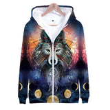 Wolf Tribal Galaxy Native American All Over Hoodie