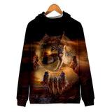 Wolf Dreamcatcher Native American All Over Hoodie no link - Powwow Store