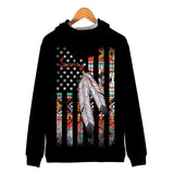 Native American Flag Chief All Over Hoodie
