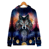 Wolf Tribal Galaxy Native American All Over Hoodie