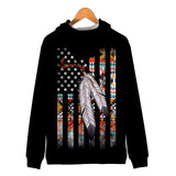 Native American Skull Chief Flag All Over Hoodie - Powwow Store