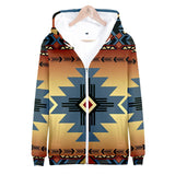 Blue Pearl Pattern Native American All Over Hoodie - Powwow Store