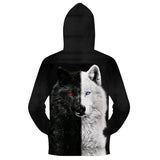 Ying And Yang Native American Wolf 3D Hoodies - Powwow Store