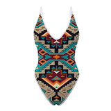 Powwow Store gb nat00016 native american culture design women s one piece high cut swimsuit