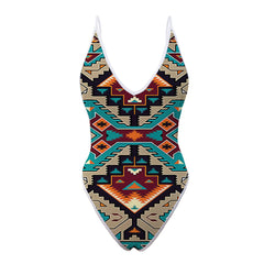 GB-NAT00016  Native American Culture Design Women’s One Piece High Cut Swimsuit - Powwow Store