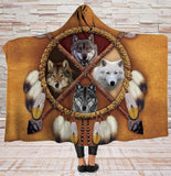 Wolves Dreamcatcher Hooded Blanket - Powwow Store