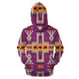 Powwow Store gb nat00062 3hoo07 light purple tribe design native american all over hoodie