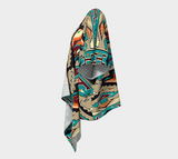 Tribe Blue Pattern Native American Draped Kimono